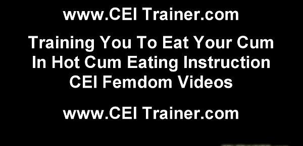  Eat your own cum as a tribute to your goddess CEI